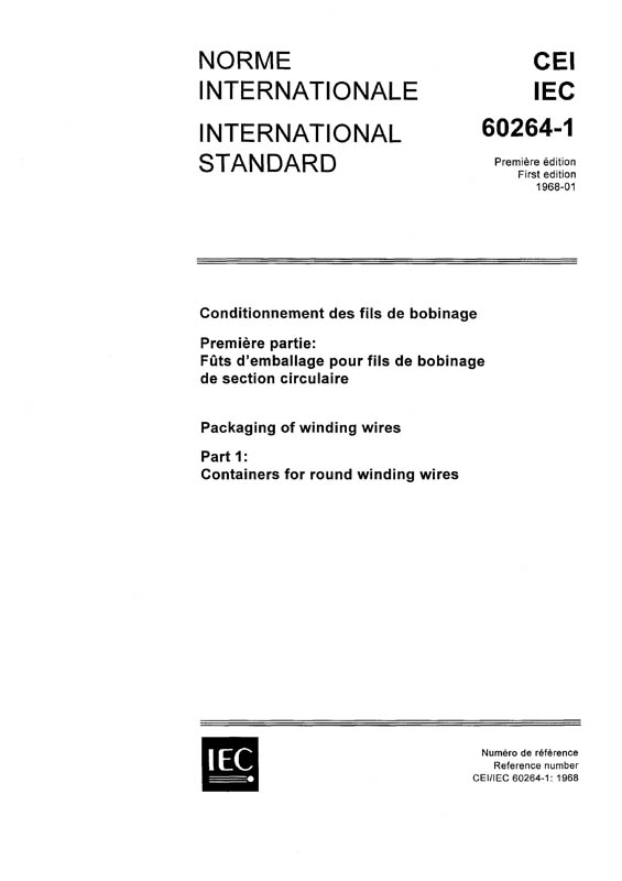 Cover IEC 60264-1:1968